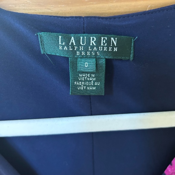 Lauren Ralph Lauren Dress Floral Ruched Jersey Sheath Wrap Dress Women's Size 0 - Picture 8 of 8